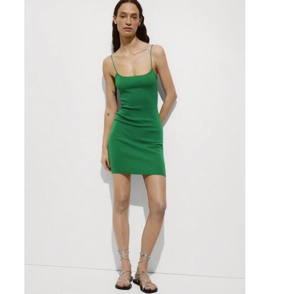 MANGO Short knitted dress in Green size M - Picture 1 of 6